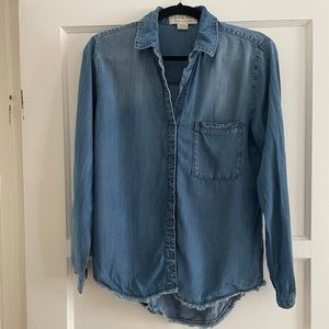 Anthropologie Chambray Denim Button Down